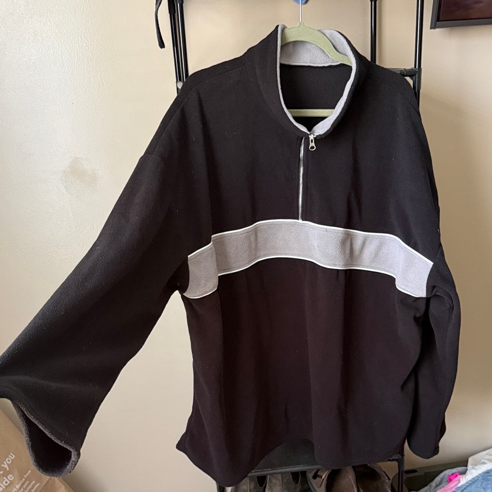 Black and Grey fleece quarter zip